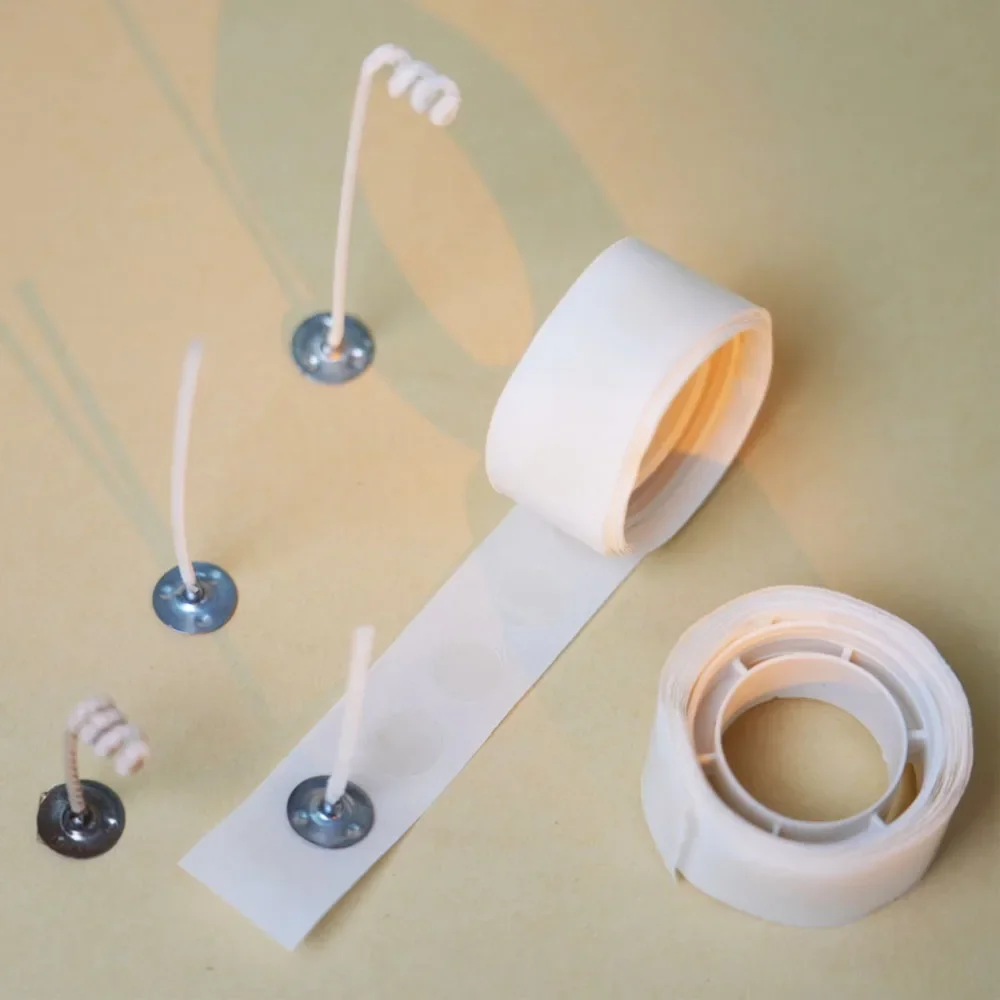 Candle Making Wicks - キャンドルを作るための接着剤,10mm, 100ドット/ロール,両面,跡のない固定接着剤,取り外し可能,DIY