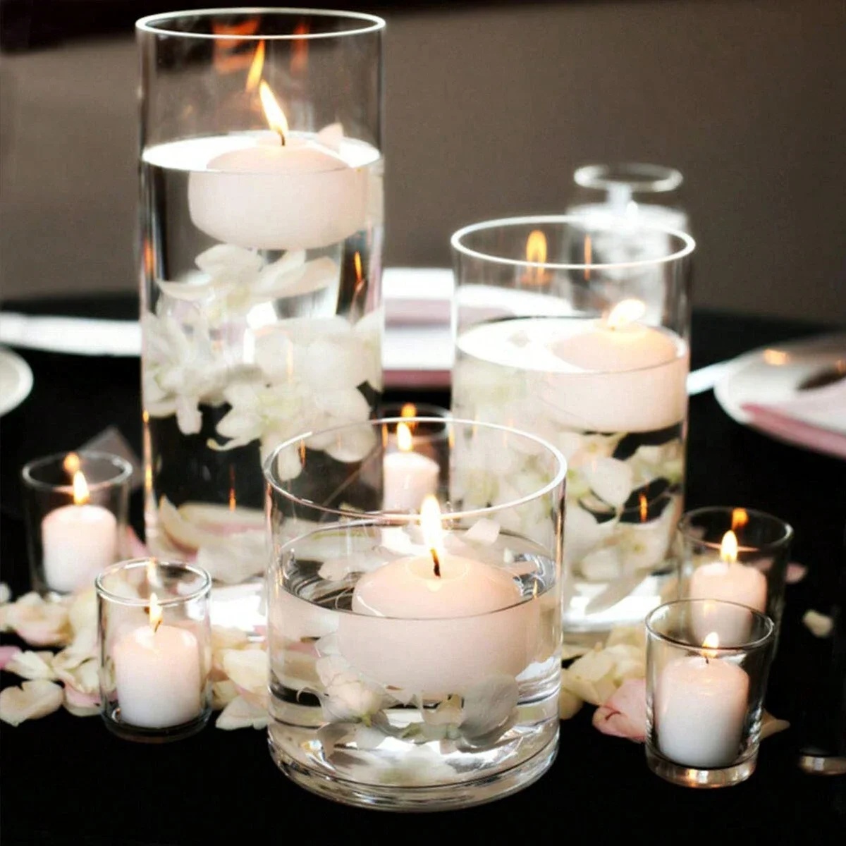 Candle Making Glass Jars - 円柱ガラスカップキャンドルスティックウェディング透明キャンドルカップホルダーガラス花瓶ダイニングテーブルキャンドルコンテナアート収納ジャー