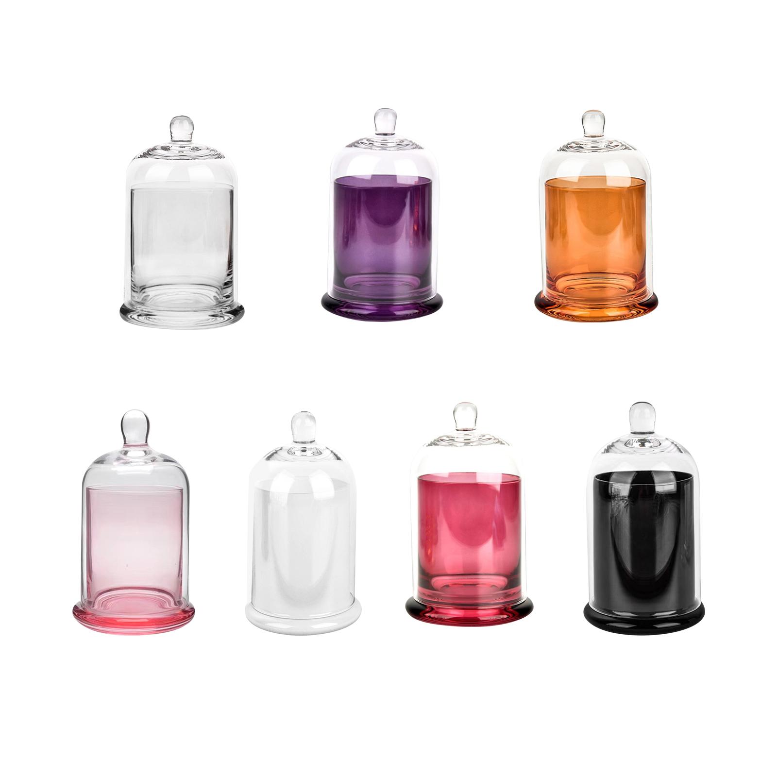 Candle Making Glass Jars - ガラス製クロシェドームベルジャー、ディスプレイスタンド、キャンドルコンテナ、リビングルームのデスクトップデコレーション用
