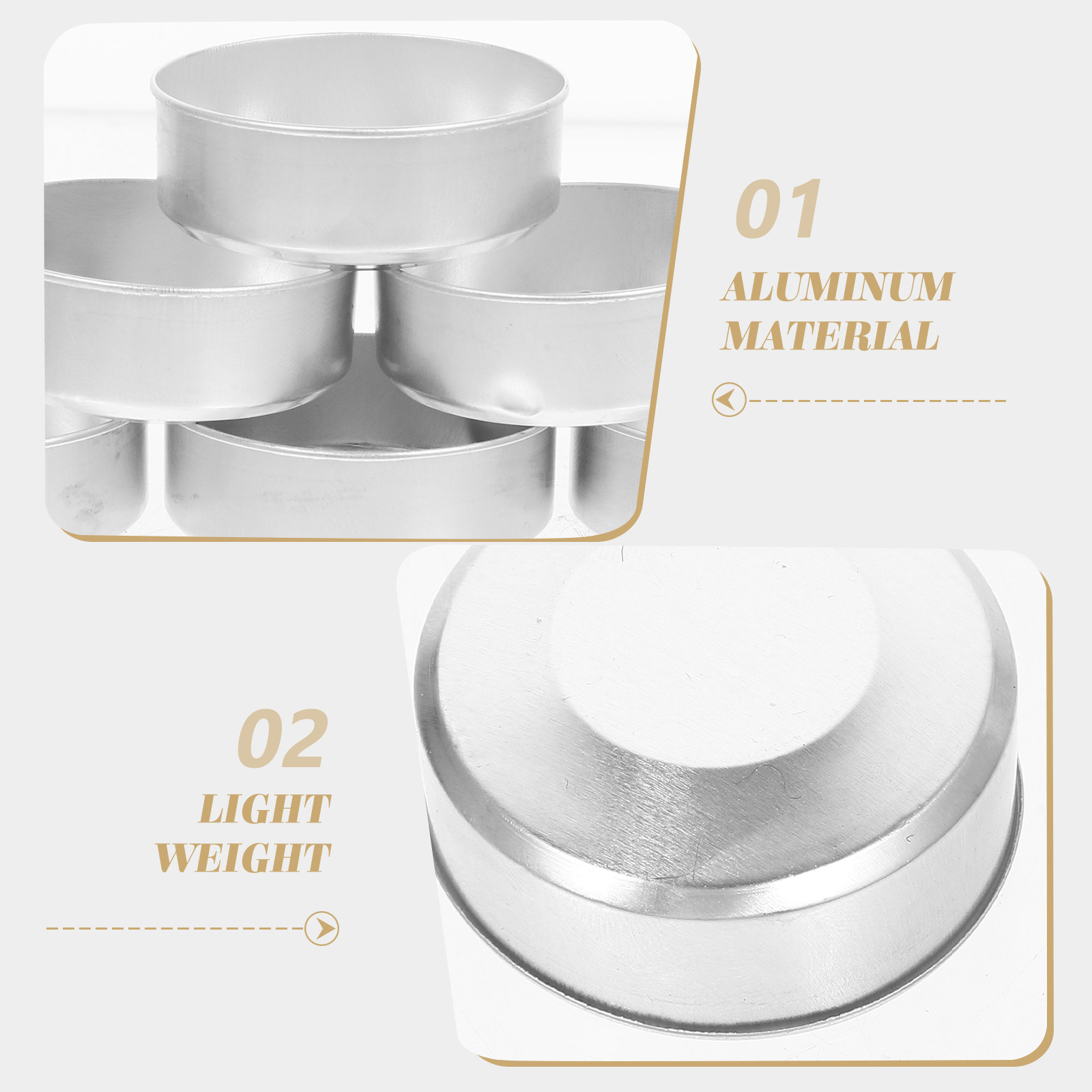 Candle Making Scents - 200個入り、アルミ製のティーライト容器。DIYアロマキャンドル作りに使える、丸型の空容器。