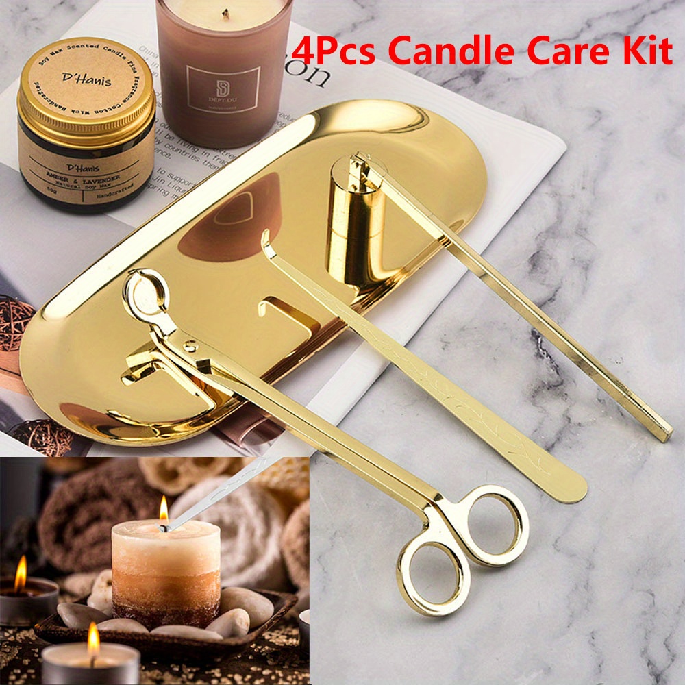 Candle Making Business - 4 ピース/セット高級キャンドルケアキットステンレス鋼芯トリマーはさみ消火器フックキャンドルアクセサリーセット DIY キャンドルツール