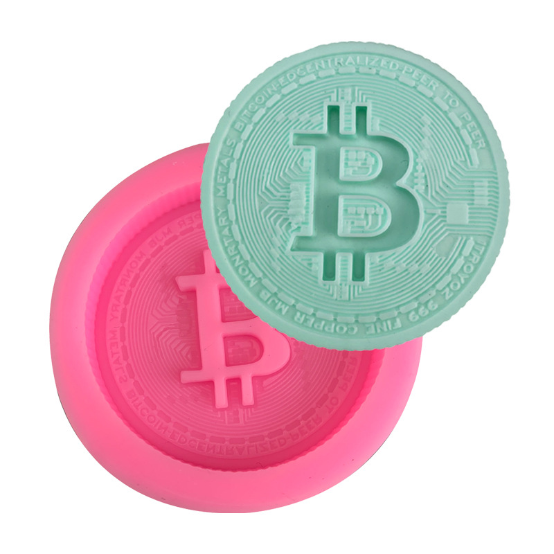 Candle Making Business - 1/3個入り通貨ロゴソープシリコンケーキベーキングデコレーションツールビットコインチョコレート型簡単リリースキャンドルドリップ型