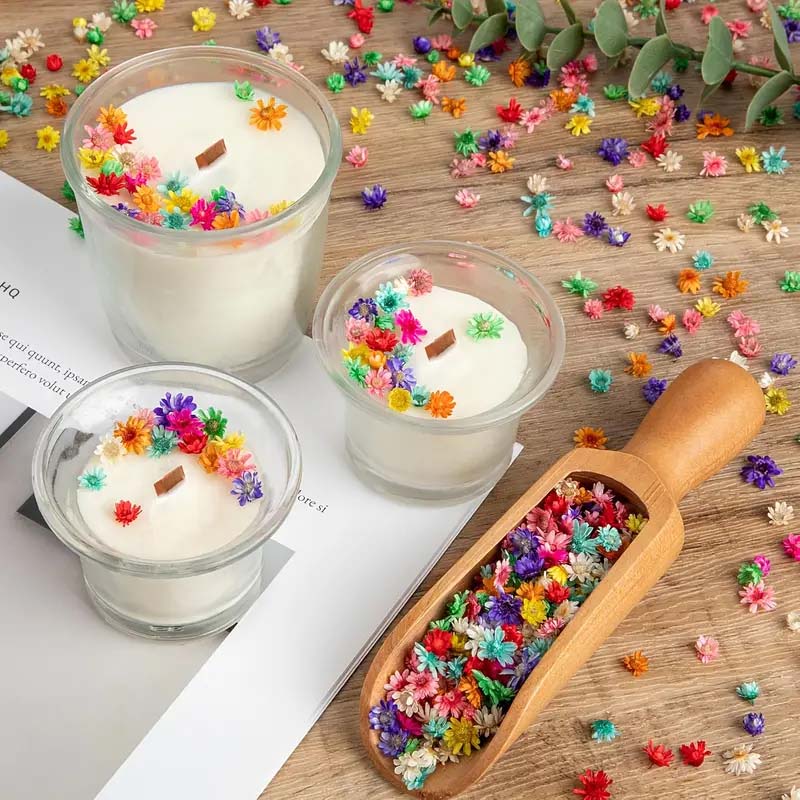 Candle Making Material - ワックス成形、キャンドル装飾用のカラフルな花、混合樹脂工芸品、DIY装飾、季節のアートプロジェクトに最適