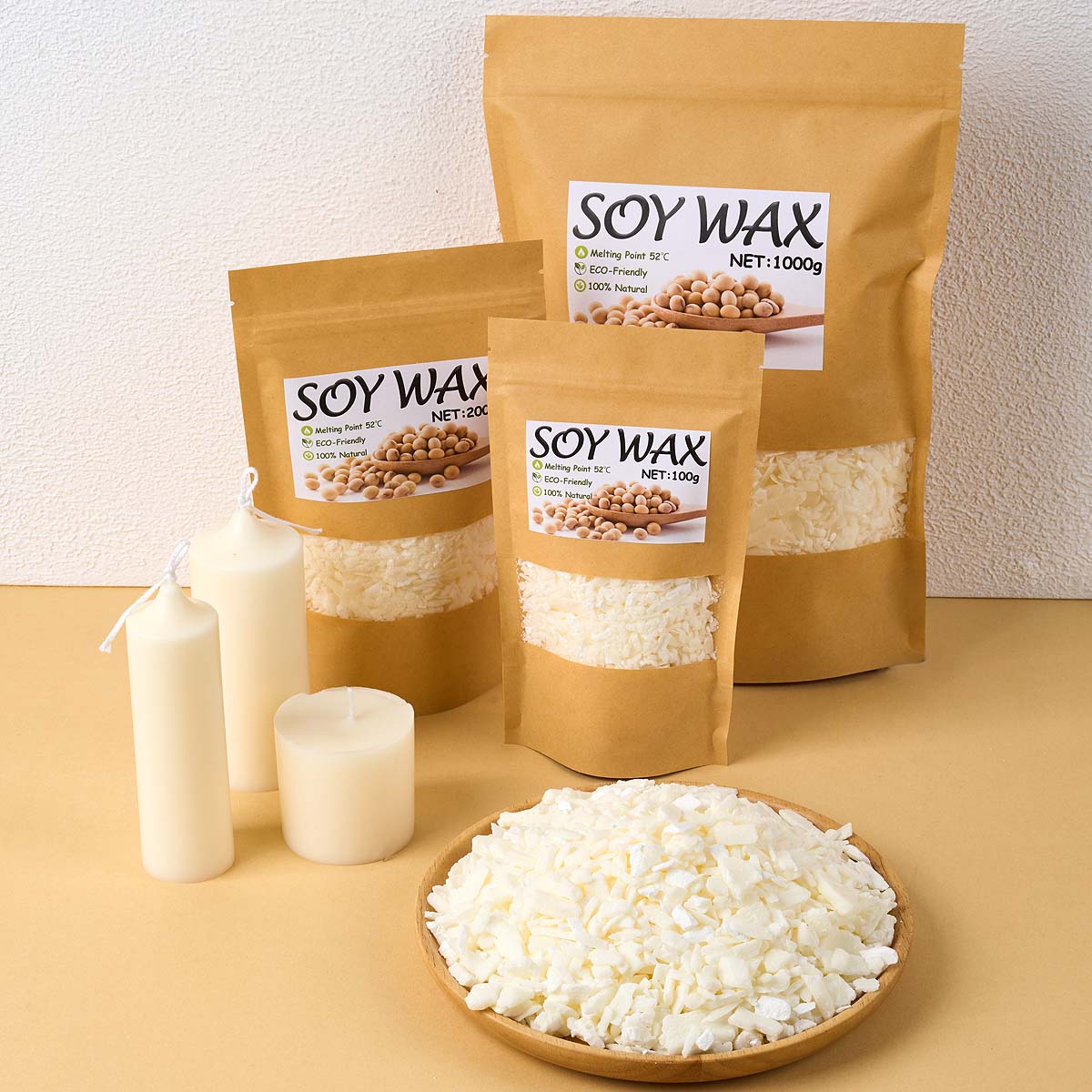 Candle Making Business - 1 ポンドピュアホワイト大豆ワックス DIY 手作りキャンドル工芸品 100% 無添加香りキャンドル原料作成用品キット
