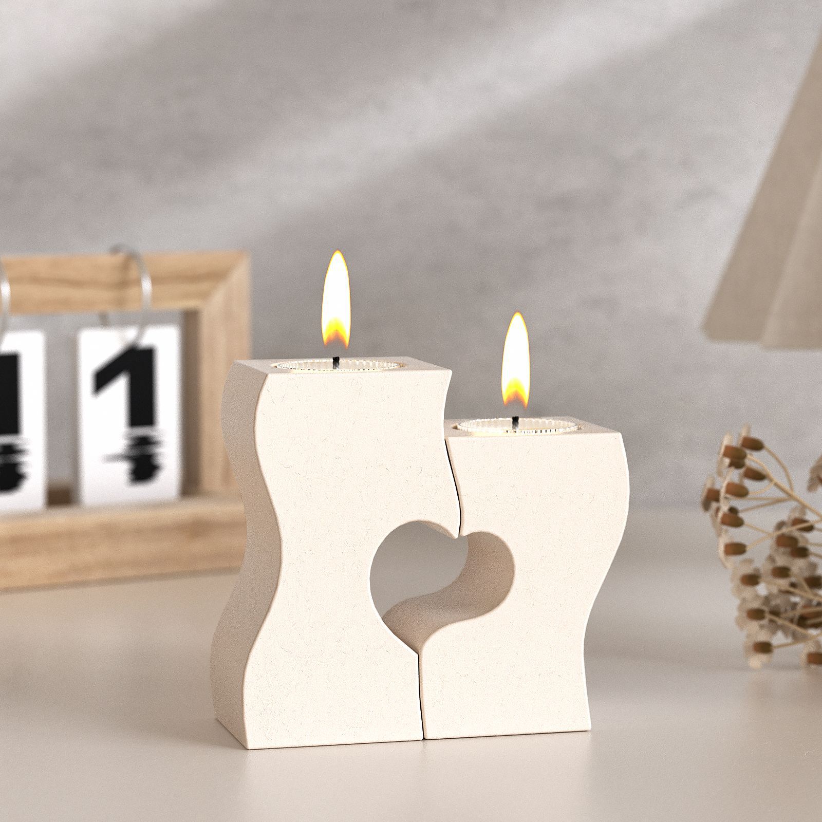 Candle Making Business - S ハート燭台シリコーン金型 DIY キャンドルホルダー石膏石膏セメント型クラフトウェディングギフト注ぐ UV 樹脂作成ツール