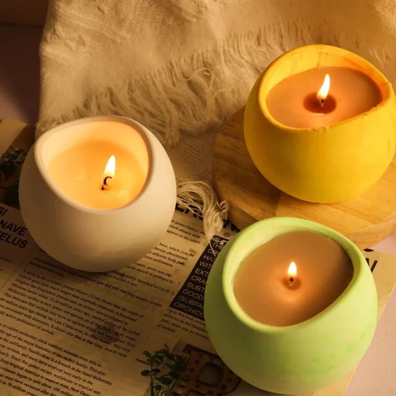 Candle Making Jars - 1-2個 DIY アーク型キャンドルジャー シリコンモールド 多肉植物用 花瓶