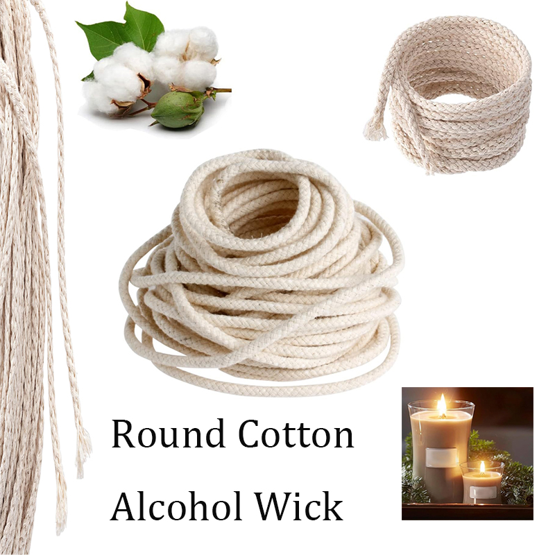 Candle Making Wicks - 3/5/10m丸型コットンアルコール芯綿芯、DIY手作りキャンドル作成ツール、DIYホイールオイルライターキャンドル用