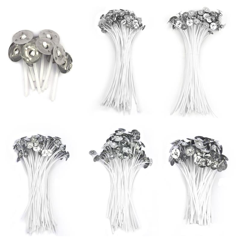 Candle Making Wicks - 無煙キャンドル100-20cm,金属製の仕切り,手作りキャンドル,日曜大工ツール,50/2.6個