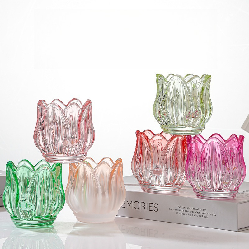 ガラスチューリップキャンドルカップ、雰囲気装飾、写真小道具、 - Candle Making Glass のレビューと価格