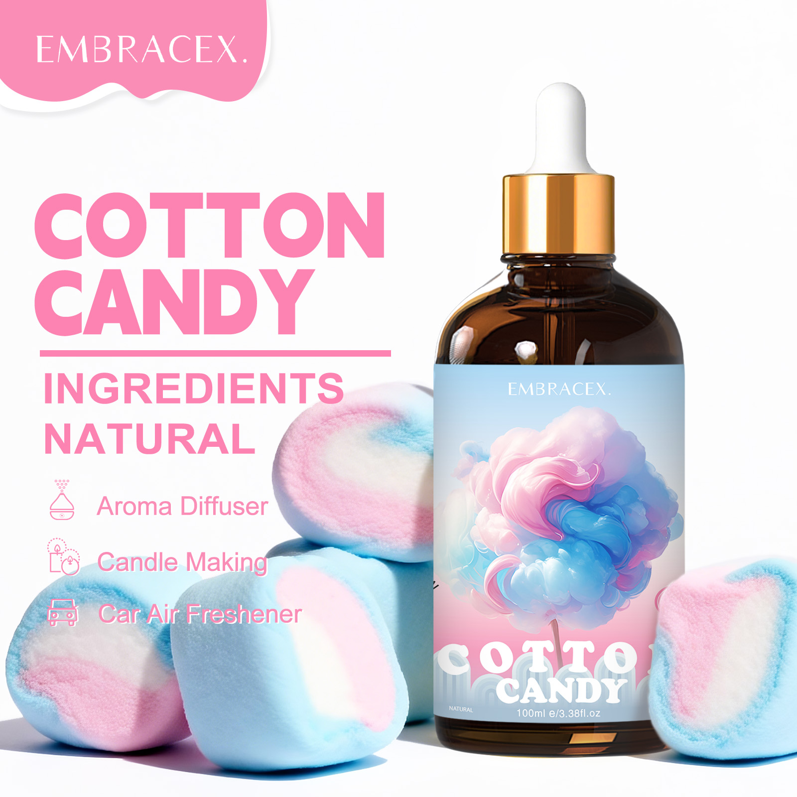 100ml コットンキャンディフレグランスオイル ディフュー - Candle Making Scents のレビューと価格