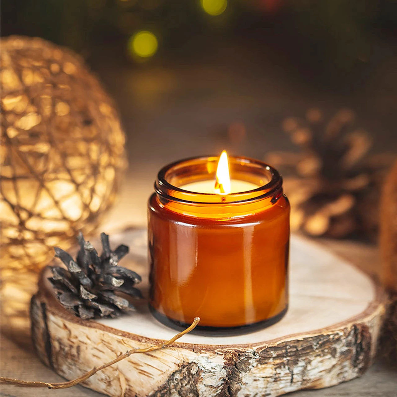 ガラスキャンドルジャー、4オンスの琥珀色の丸いガラスジャー、 - Candle Making Glass Jars のレビューと価格