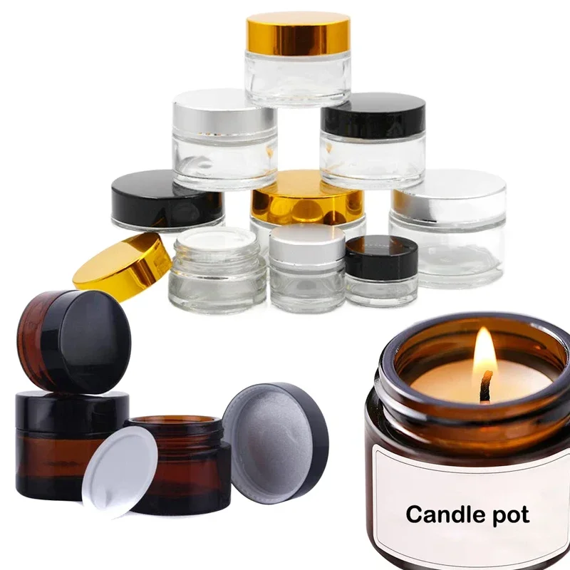 5 個 5 グラム-100 グラムミニアンバーラウンドガラス - Candle Making Glass Jars のレビューと価格