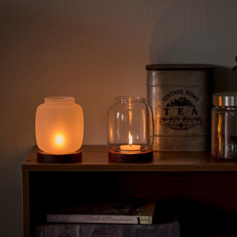 ガラスカバー付きヴィンテージ木製キャンドルホルダー、ホテルバ - Candle Making Glass のレビューと価格