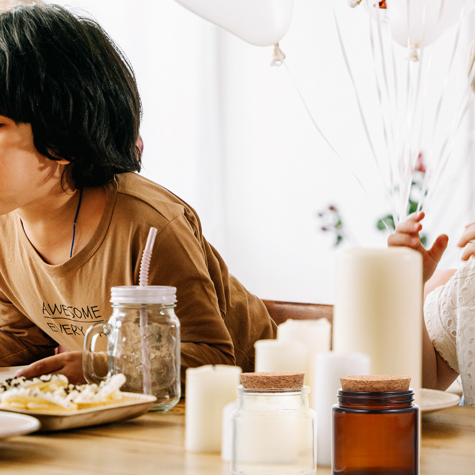 キャンドル作り用のガラス瓶4個セット。木製の蓋付きで、香りを - Candle Making Glass Jars のレビューと価格