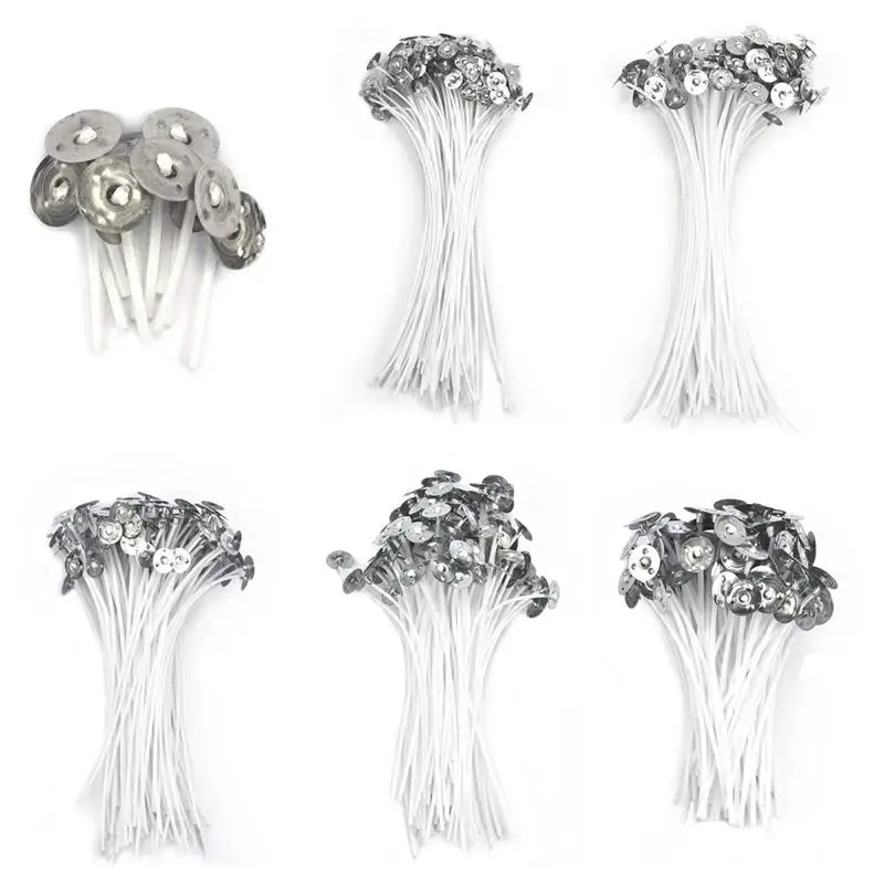 100/50 個無煙キャンドル芯 2.6-20 センチメート - Cotton Wick Pre Tabbed のレビューと価格