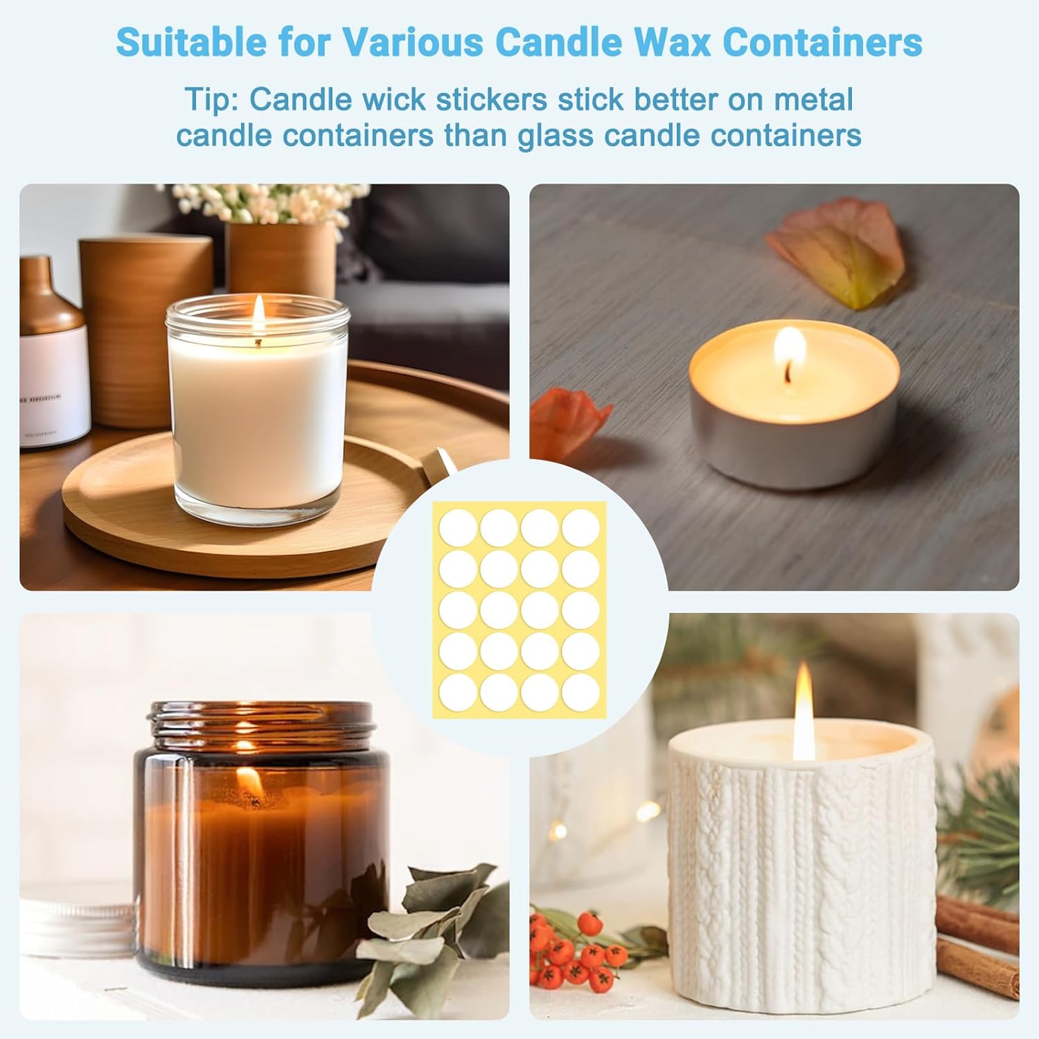 400 個/100 個キャンドル芯ステッカー透明アクリル耐熱 - Candle Making Glass のレビューと価格