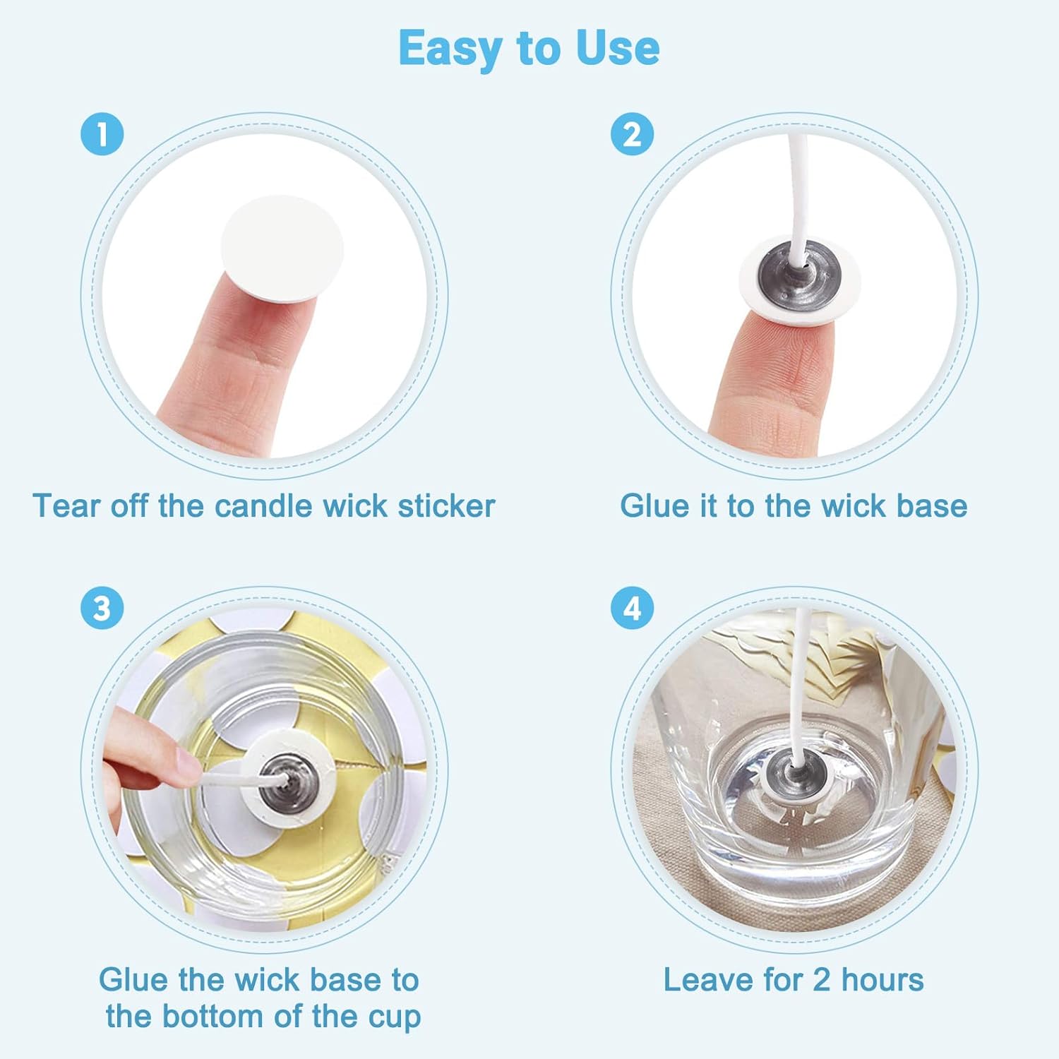 400 個/100 個キャンドル芯ステッカー透明アクリル耐熱 - Candle Making Glass のレビューと価格