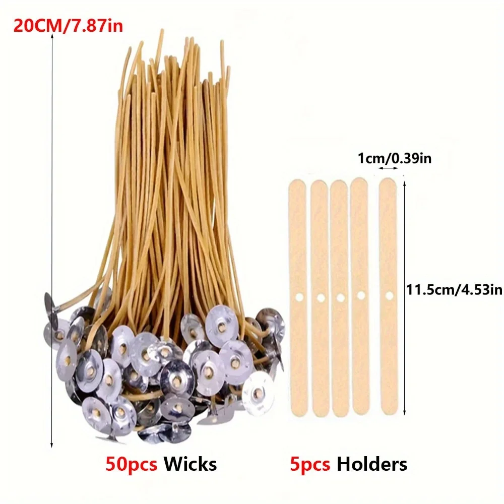 キャンドル芯 50 個 8 インチ麻キャンドル芯有機蜜蝋キャ - Candle Making Wicks のレビューと価格