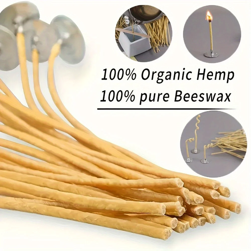 キャンドル芯 50 個 8 インチ麻キャンドル芯有機蜜蝋キャ - Candle Making Wicks のレビューと価格