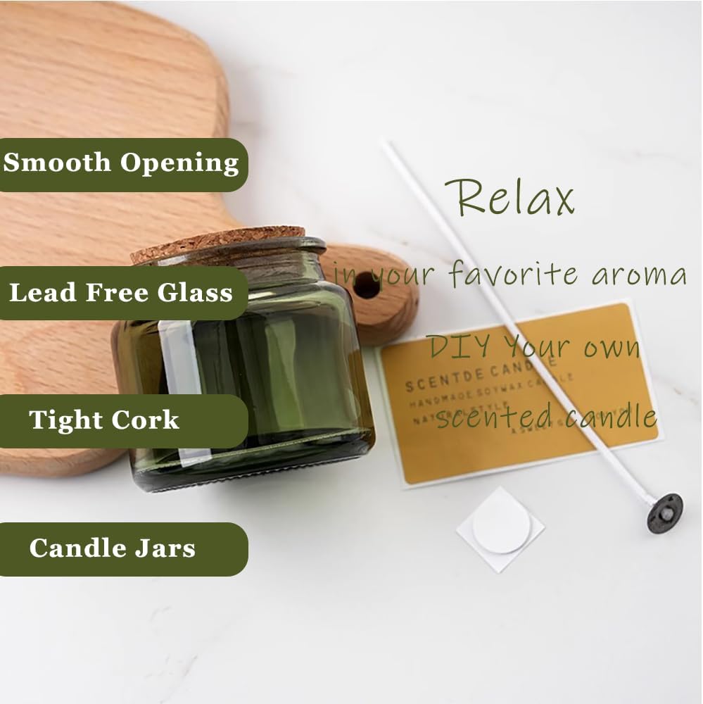 コーク付きの小さなガラスボトル、ミニガラスジャー、キャンドル - Candle Making Glass Jars のレビューと価格