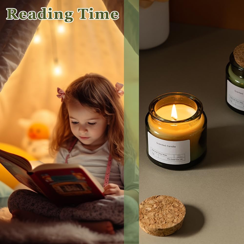 コーク付きの小さなガラスボトル、ミニガラスジャー、キャンドル - Candle Making Glass Jars のレビューと価格