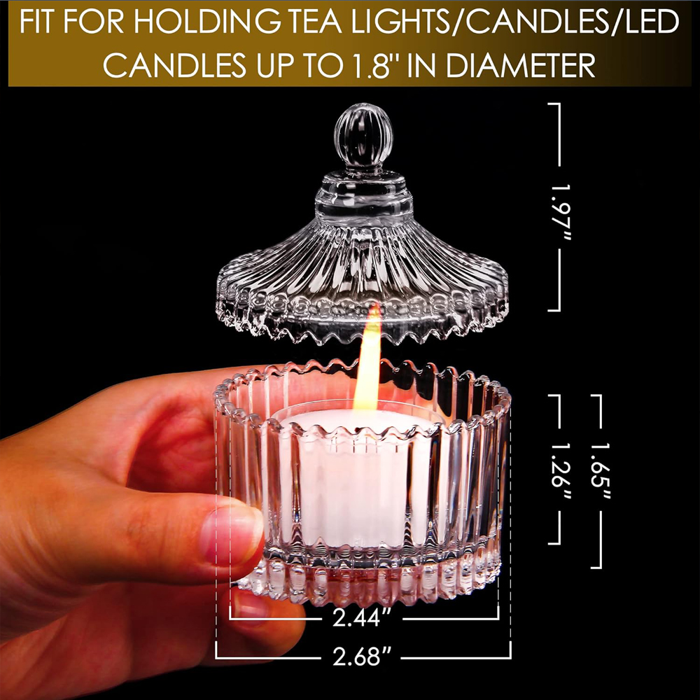 蓋付き奉納用キャンドルホルダー、ティーライトキャンドルホルダ - Candle Making Glass のレビューと価格