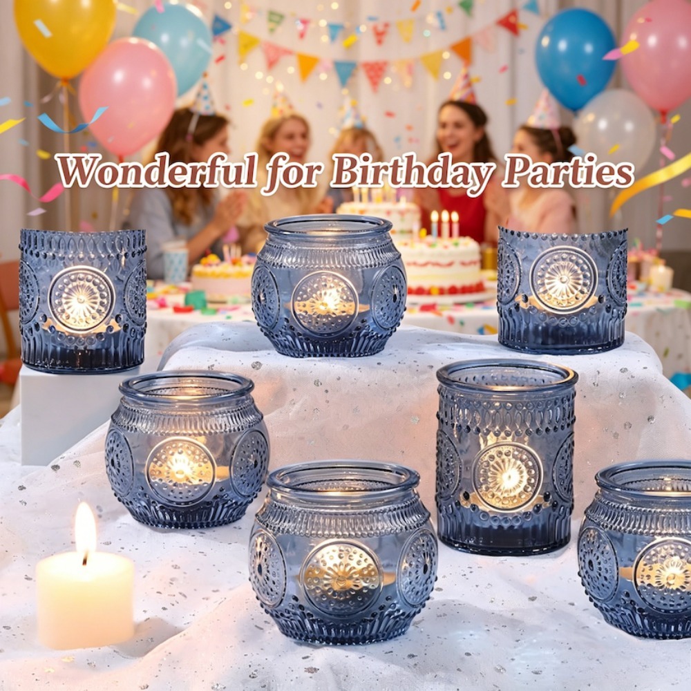 ヴィンテージエンボス加工ガラスティーライトキャンドルホルダー - Candle Making Glass のレビューと価格