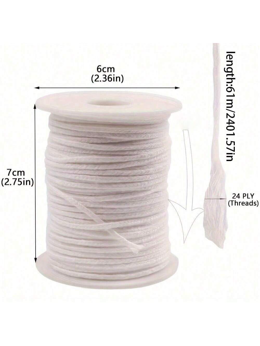 2401.57インチの無煙芯、オイルランプに適しており、DI - Candle Making Wicks のレビューと価格