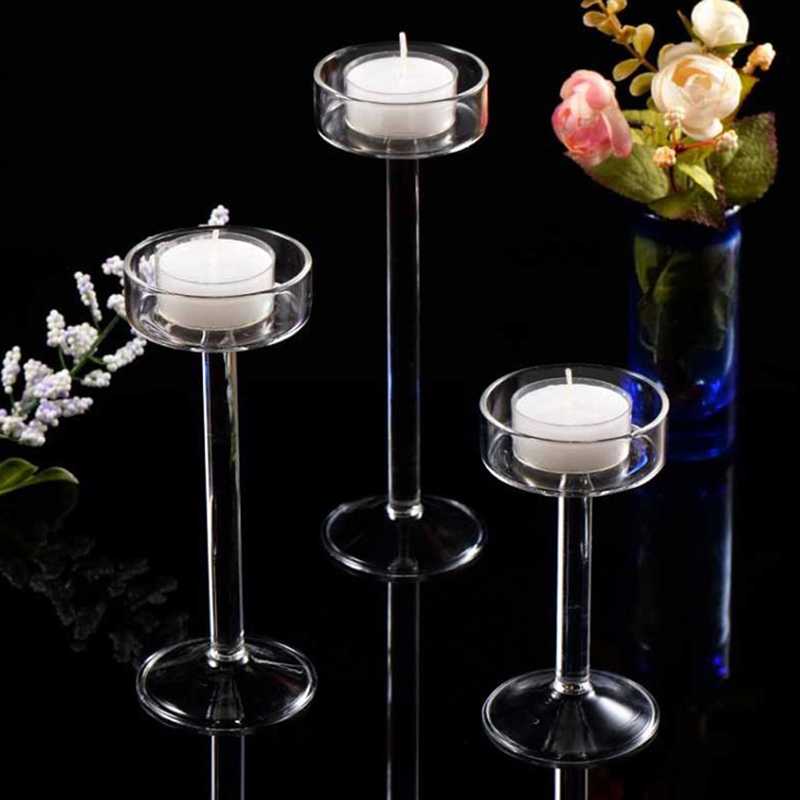 大きなガラスのキャンドルホルダー,クリアな燭台,テーブルスタ - Candle Making Glass のレビューと価格