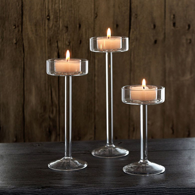 大きなガラスのキャンドルホルダー,クリアな燭台,テーブルスタ - Candle Making Glass のレビューと価格