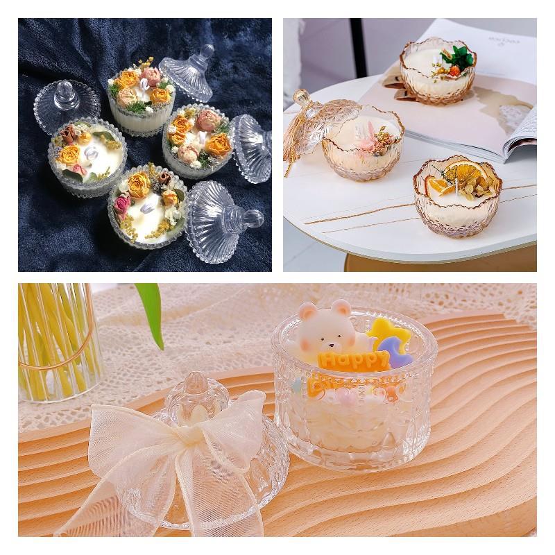 家のためのフランスのガラスのキャンドル,家のための芸術的なキ - Candle Making Glass Jars のレビューと価格