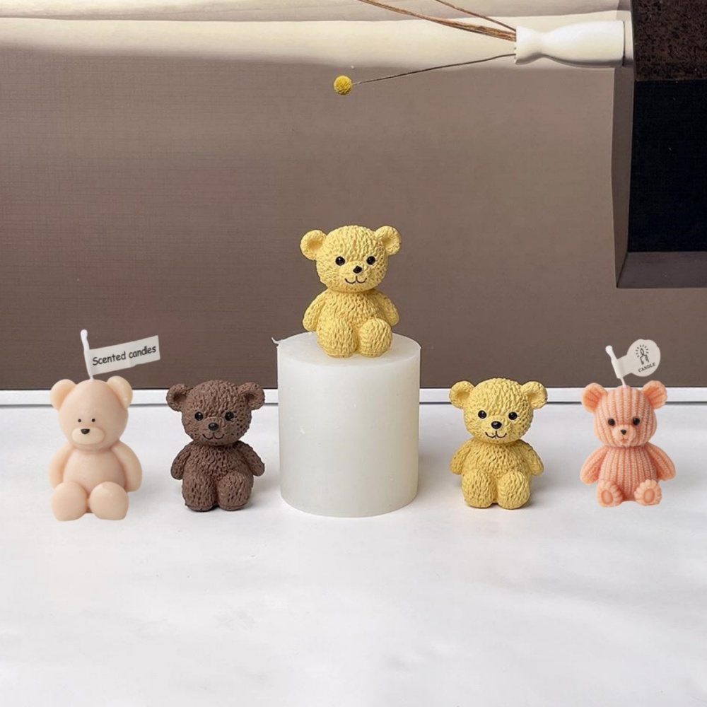 3D かわいいクマキャンドル作成型ミニテディベア香りキャンド - Candle Making Essentials のレビューと価格