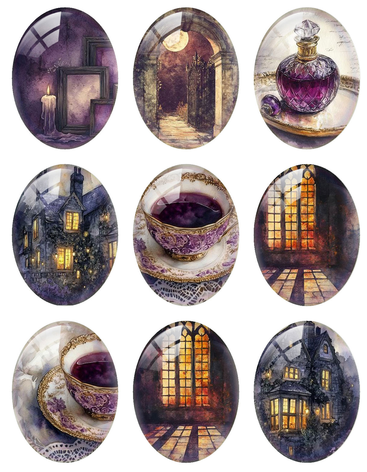10 ピース/ロットハロウィンパープルゴシックガールお化け屋 - Candle Making Glass のレビューと価格