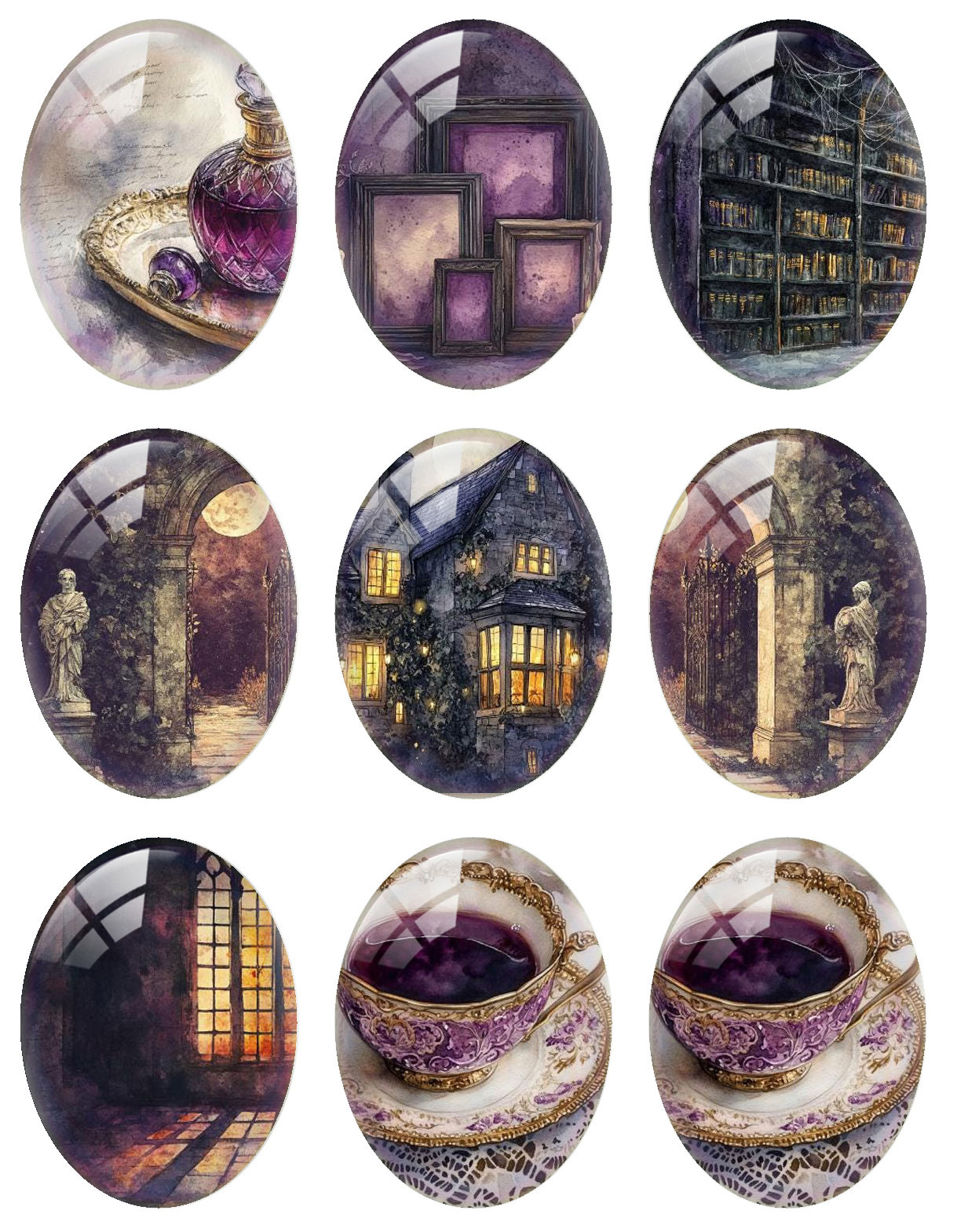 10 ピース/ロットハロウィンパープルゴシックガールお化け屋 - Candle Making Glass のレビューと価格
