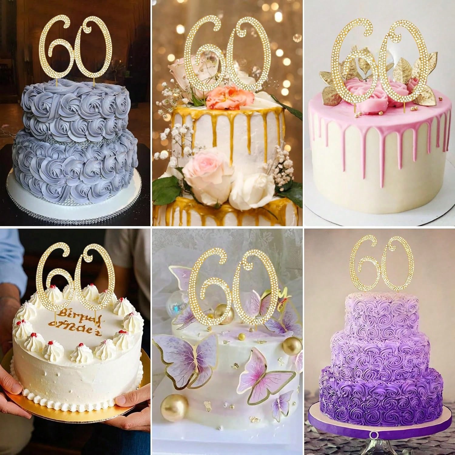 大型ゴールドラインストーンナンバーケーキトッパー（1個）-0 - Candle Making Business のレビューと価格