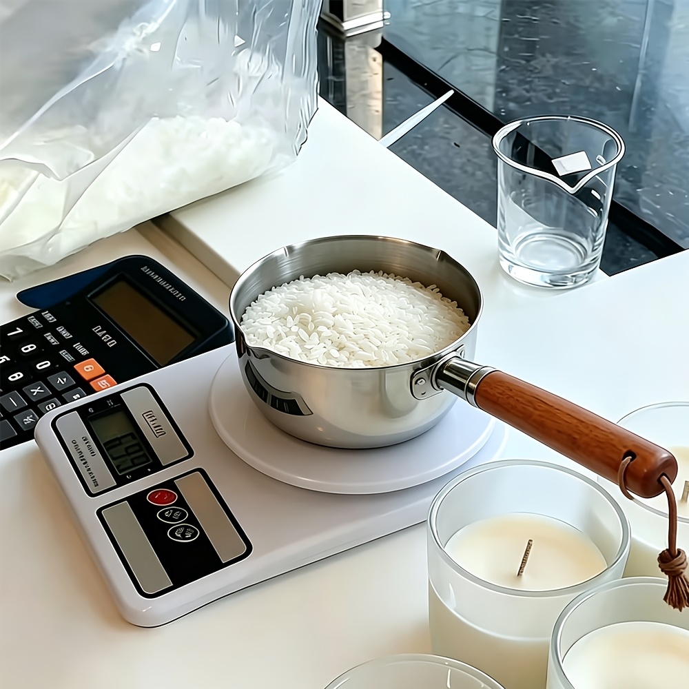 2個セット 木製ハンドル付きワックス溶解ポットと攪拌スプーン - Candle Making Jug のレビューと価格