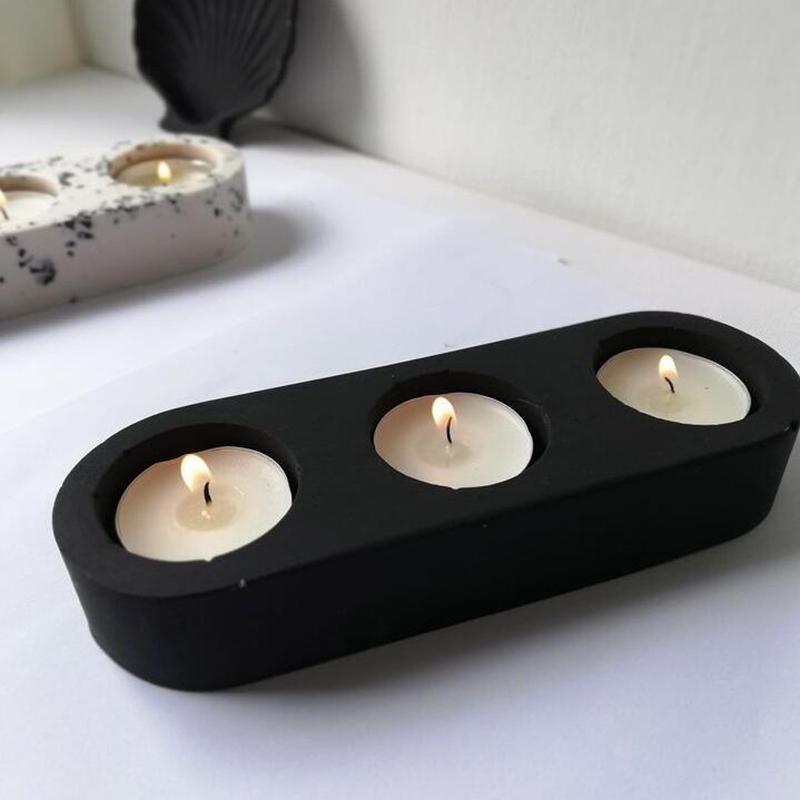 3 穴燭台セメントシリコーン型 DIY セメント石膏ラウンド - Candle Making Jars のレビューと価格