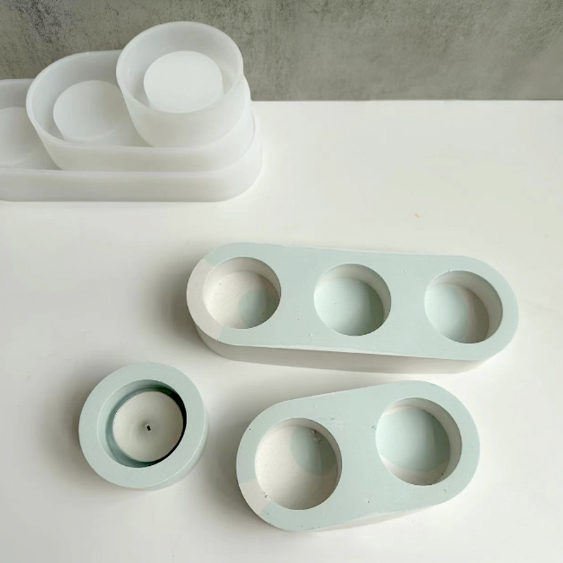 3 穴燭台セメントシリコーン型 DIY セメント石膏ラウンド - Candle Making Jars のレビューと価格