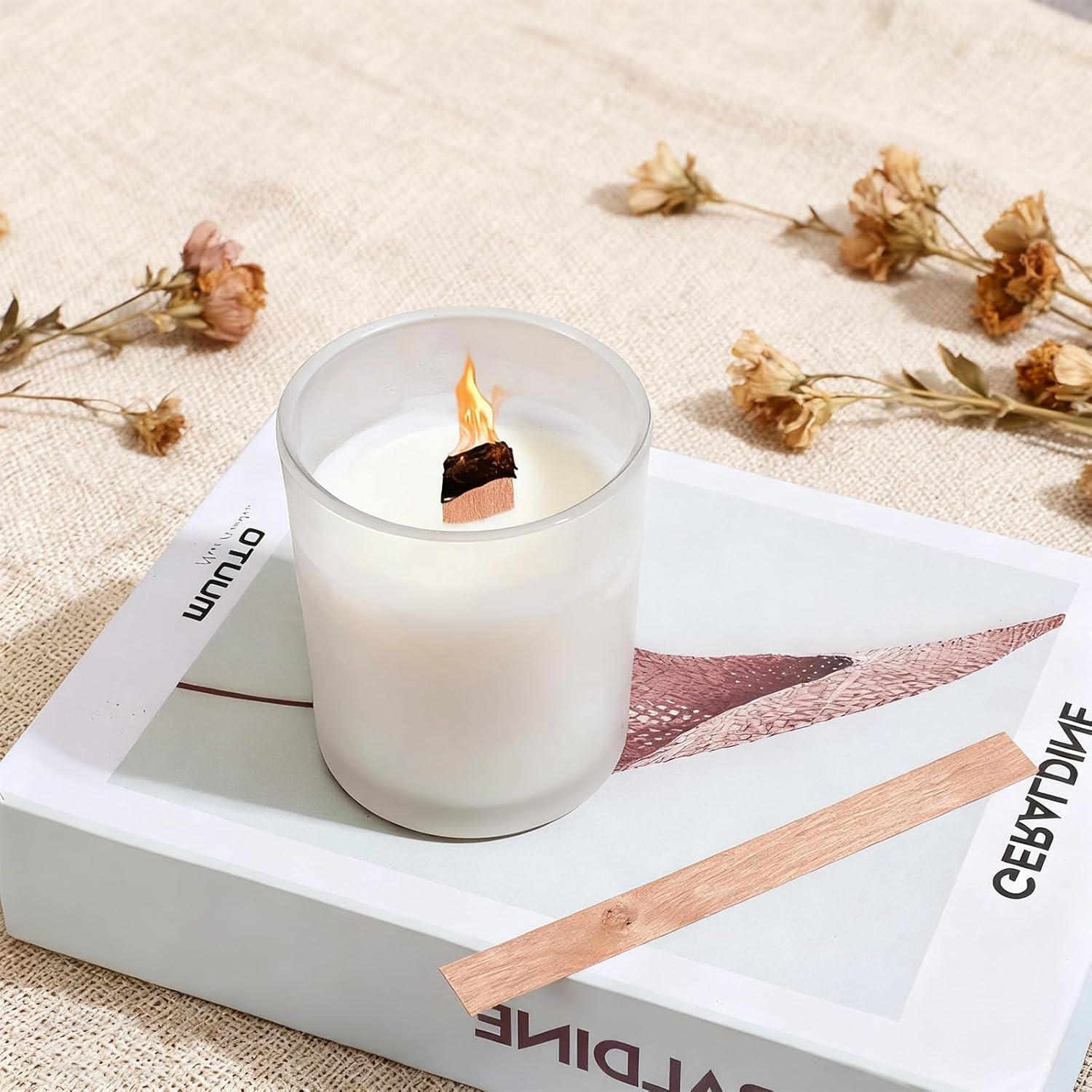 60個入り木製キャンドル芯 無煙木製芯 金属ベース付き キャ - Candle Making Wicks のレビューと価格