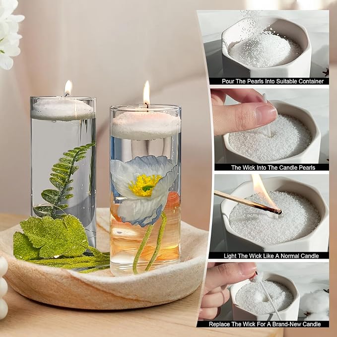 カラフルなパールキャンドルワックス、10芯、砂粒入り、赤色、 - Candle Making Wicks のレビューと価格