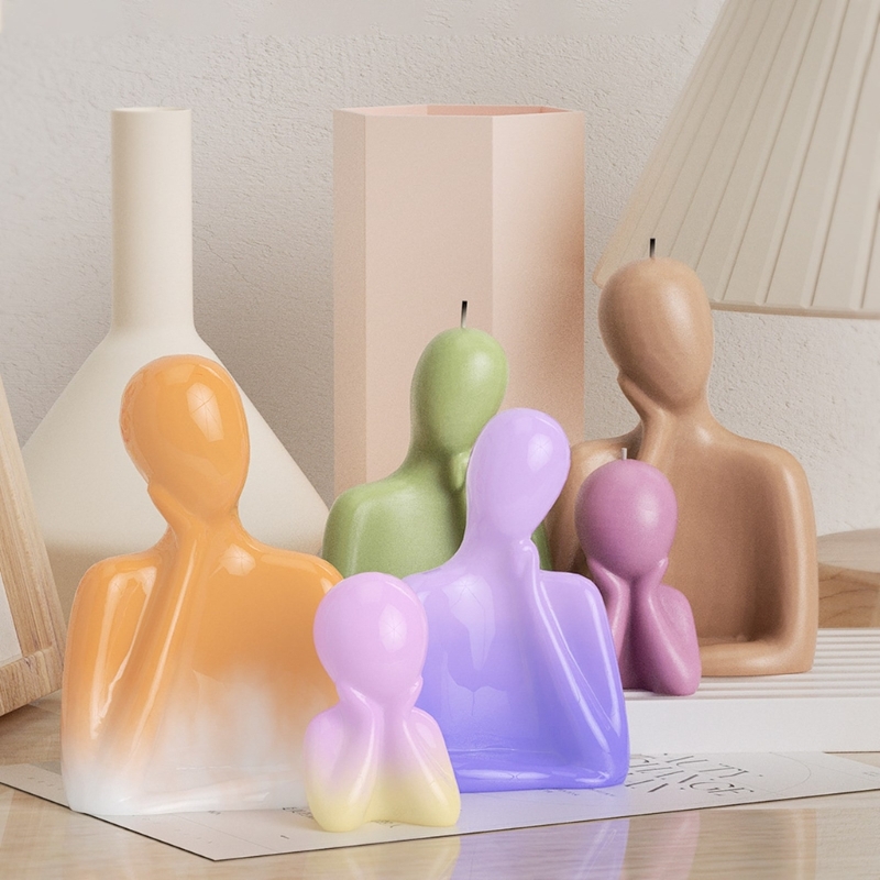家族のための3Dシリコーンキャンドル,抽象芸術の体,ベントキ - Candle Making Scents のレビューと価格