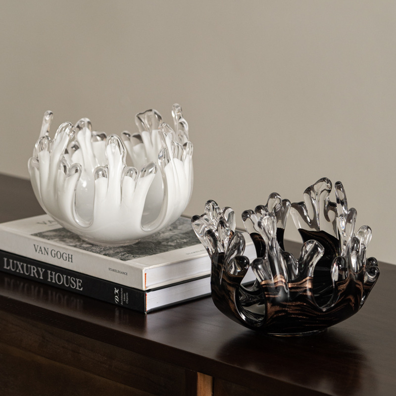 ガラス工芸品デスクトップ収納容器不規則な水滴波トレイ燭台キャ - Candle Making Glass のレビューと価格