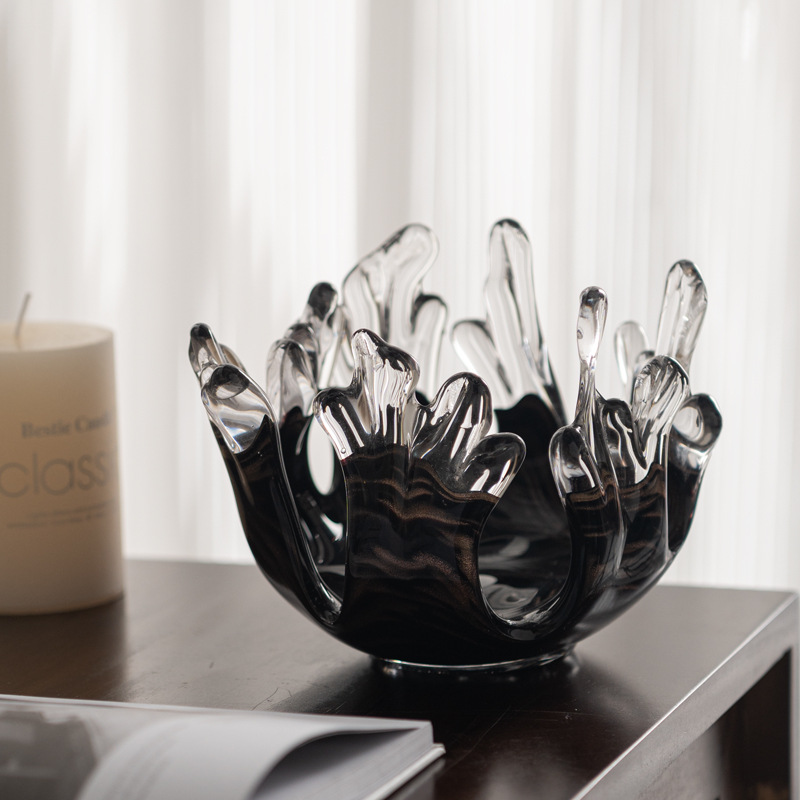 ガラス工芸品デスクトップ収納容器不規則な水滴波トレイ燭台キャ - Candle Making Glass のレビューと価格