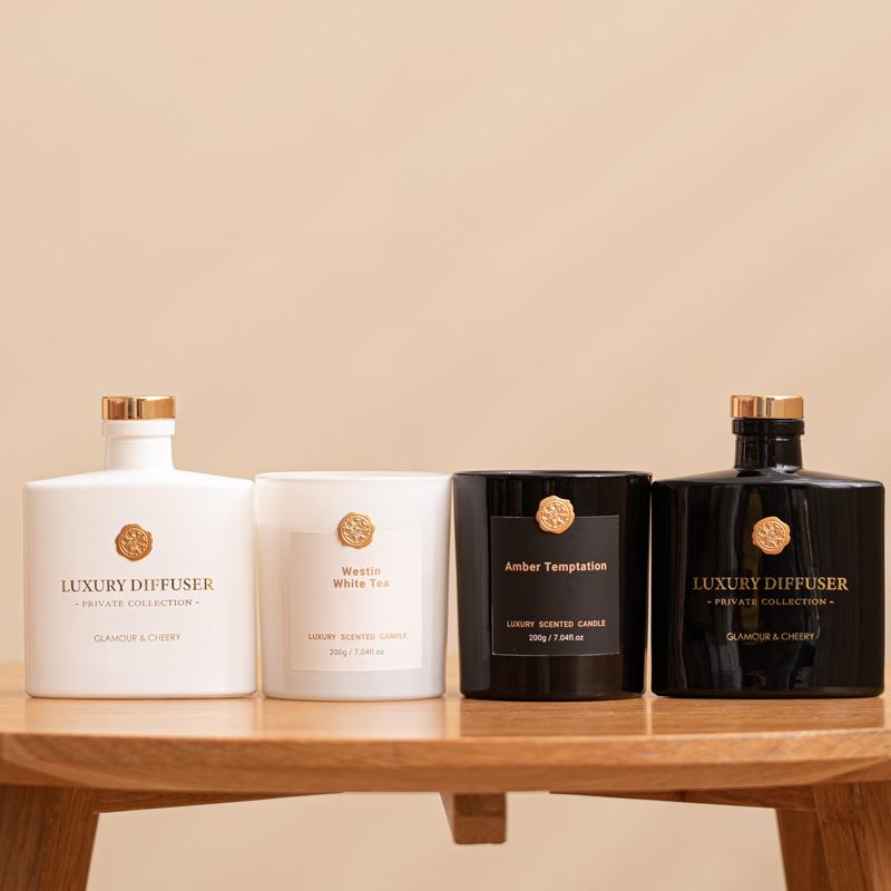 リードディフューザー＆香り付きキャンドルギフトセット、ガラス - Candle Making Glass Jars のレビューと価格