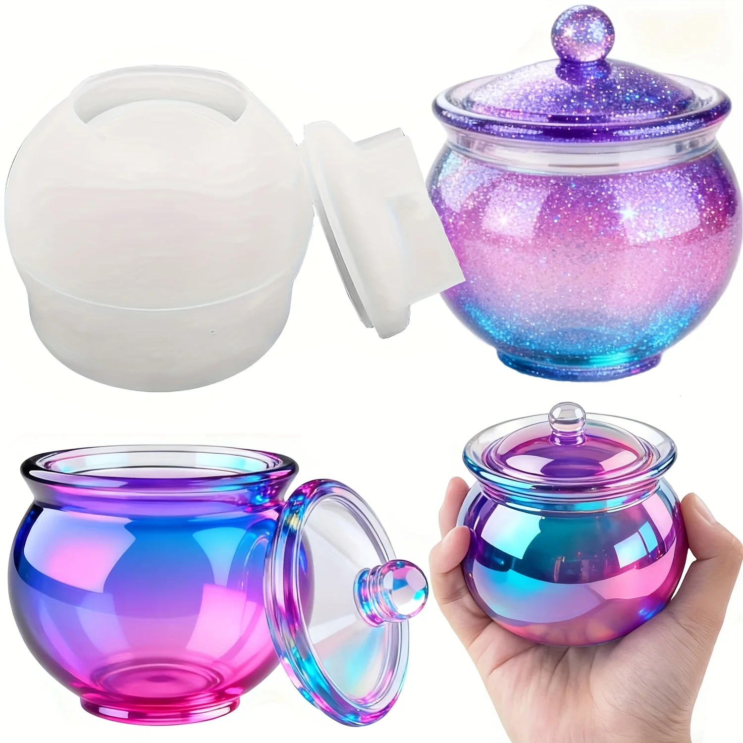 蓋付きの丸い樹脂製缶型1セット、DIYジュエリー収納ボックス - Candle Making Jug のレビューと価格