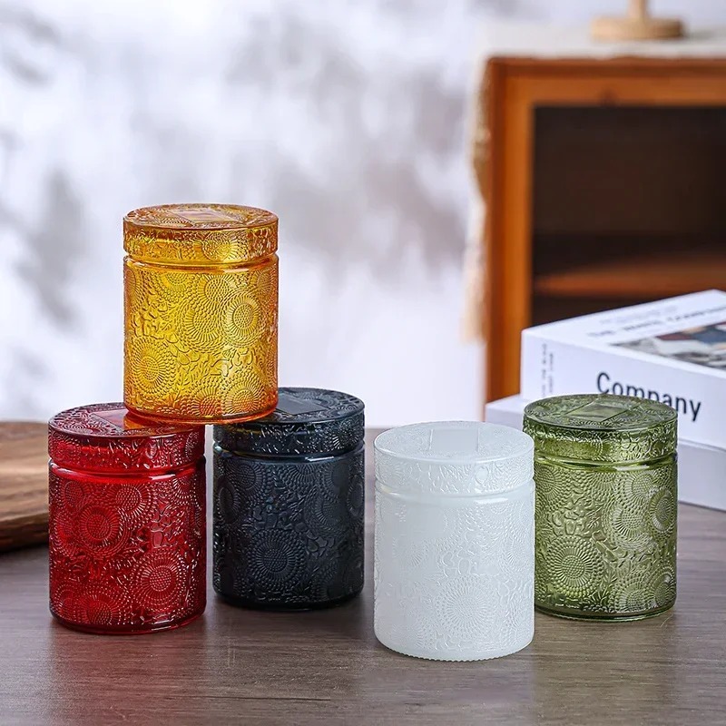 蓋付きの空のガラス製キャンドルカップ。DIYキャンドル作りや - Candle Making Glass Jars のレビューと価格