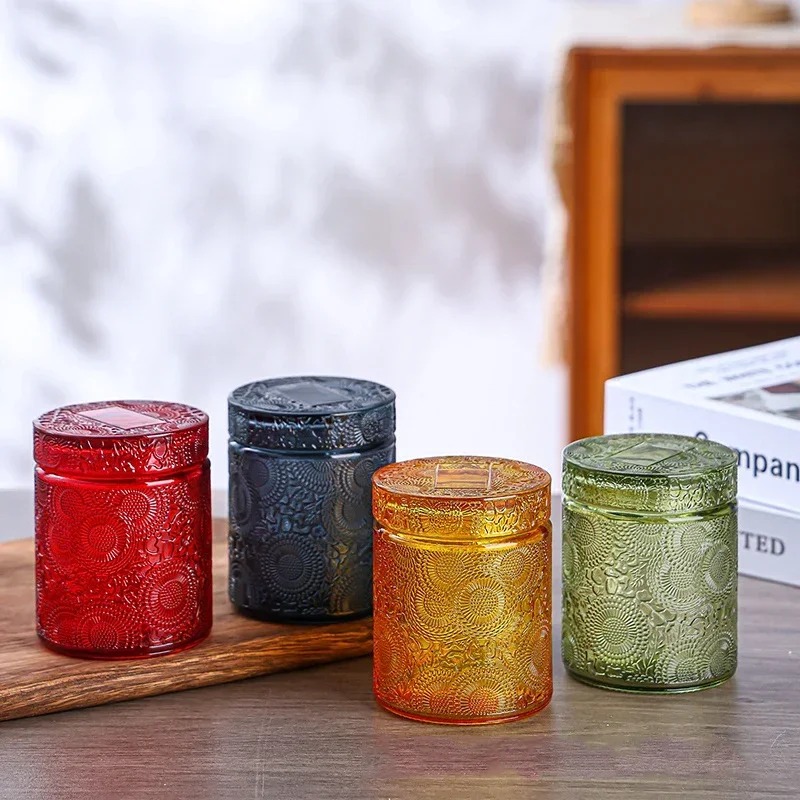 蓋付きの空のガラス製キャンドルカップ。DIYキャンドル作りや - Candle Making Glass Jars のレビューと価格